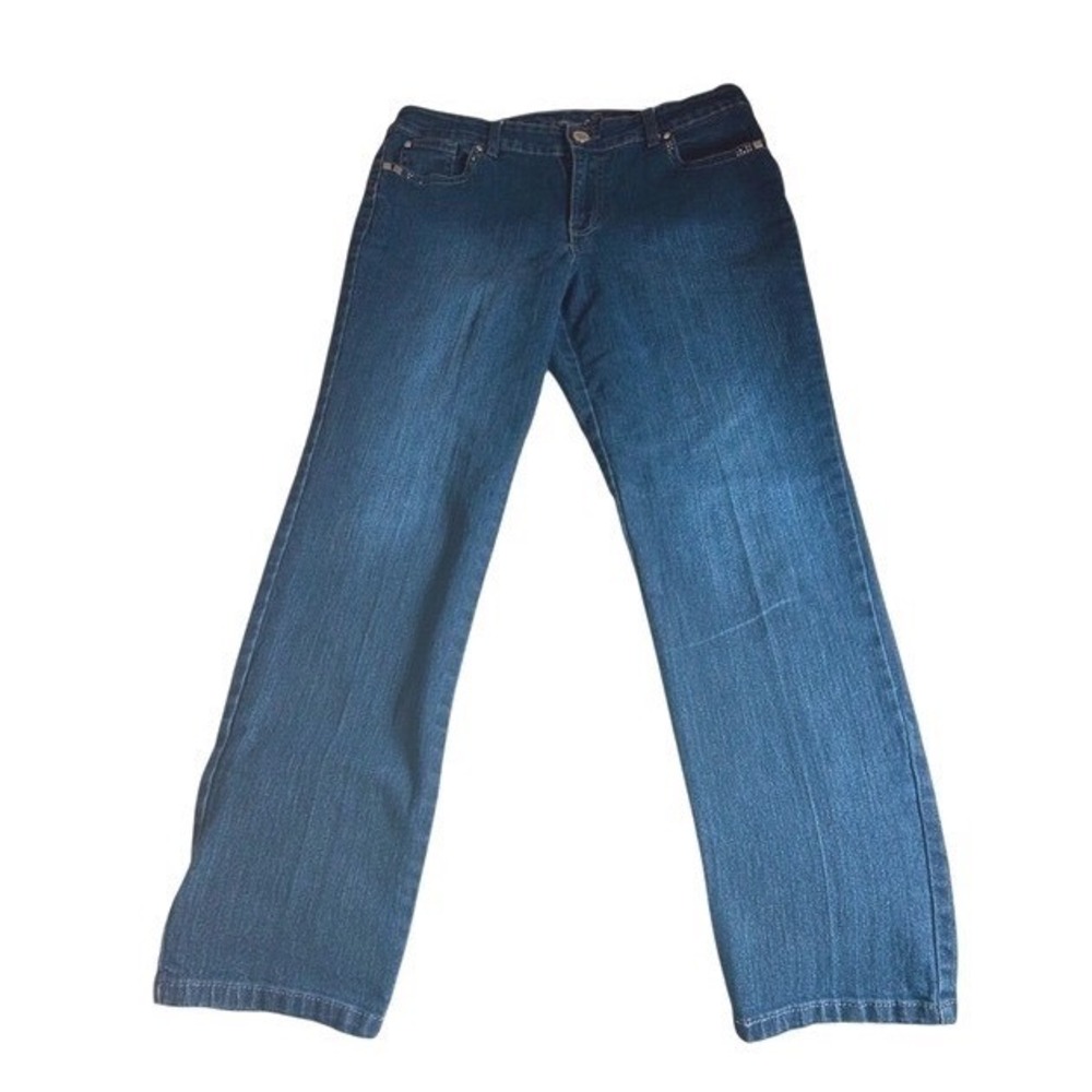 Style Co. Rhinestone Pocket‎ Jeans Dark Wash Denim Embellished Back Pockets